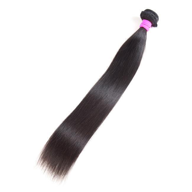 Luvme 100% virgin human hair bundle with straight or body wave texture, showcasing natural shiny hair strands.