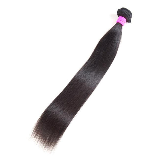 Luvme 100% virgin human hair bundle with straight or body wave texture, showcasing natural shiny hair strands.