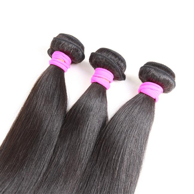 Luvme 100% virgin human hair bundle in straight or body wave style, showcasing soft, shiny hair with natural texture.
